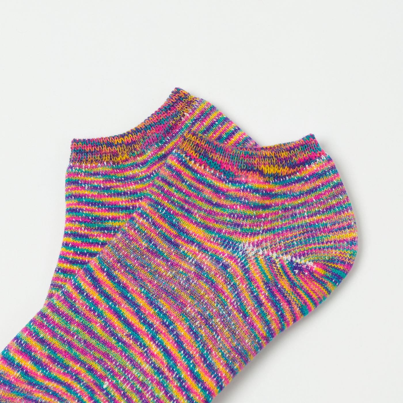 RoToTo Washi Pile Short Sock - Kasuri Rainbow
