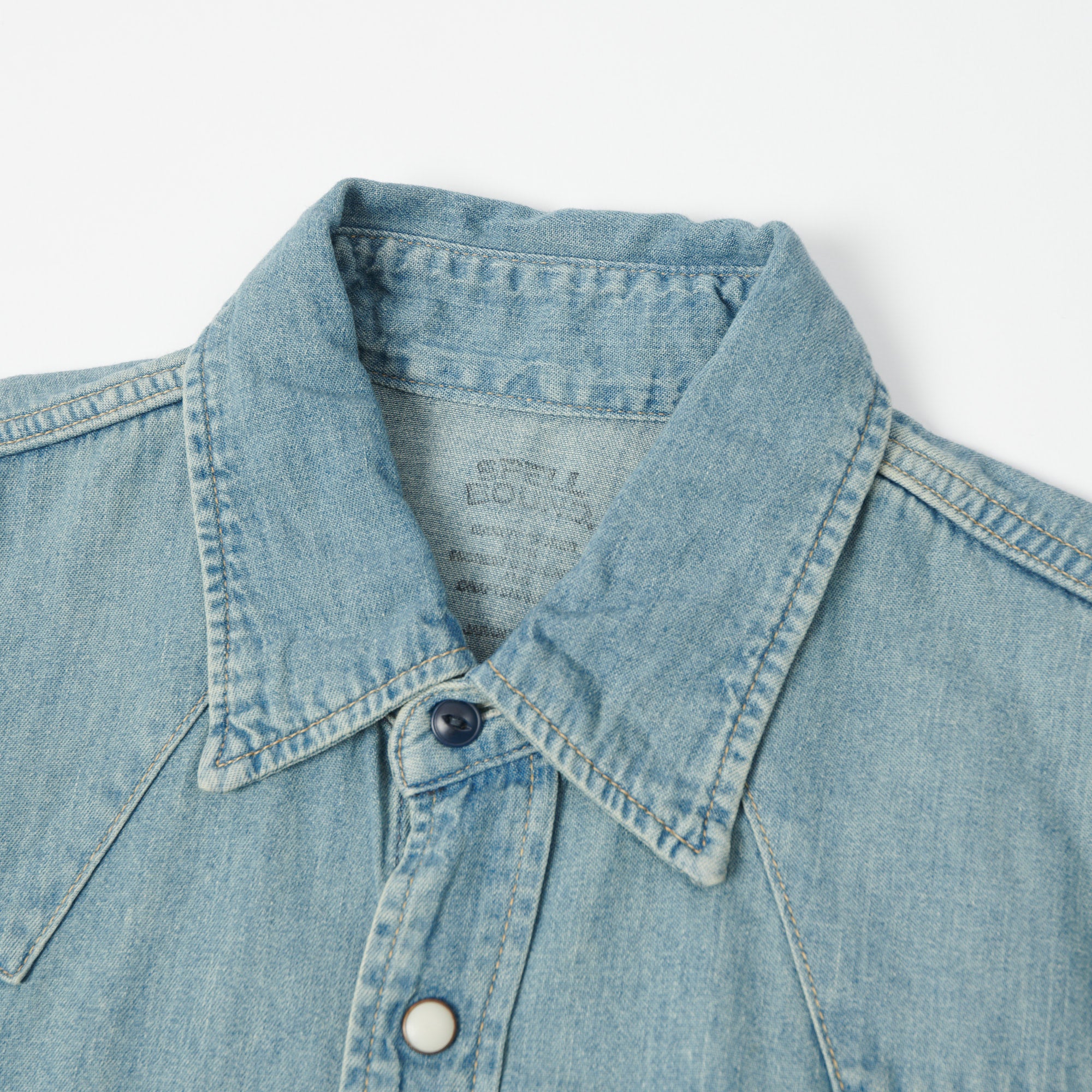 Spellbound 6oz Denim Western Shirt - Light Washed