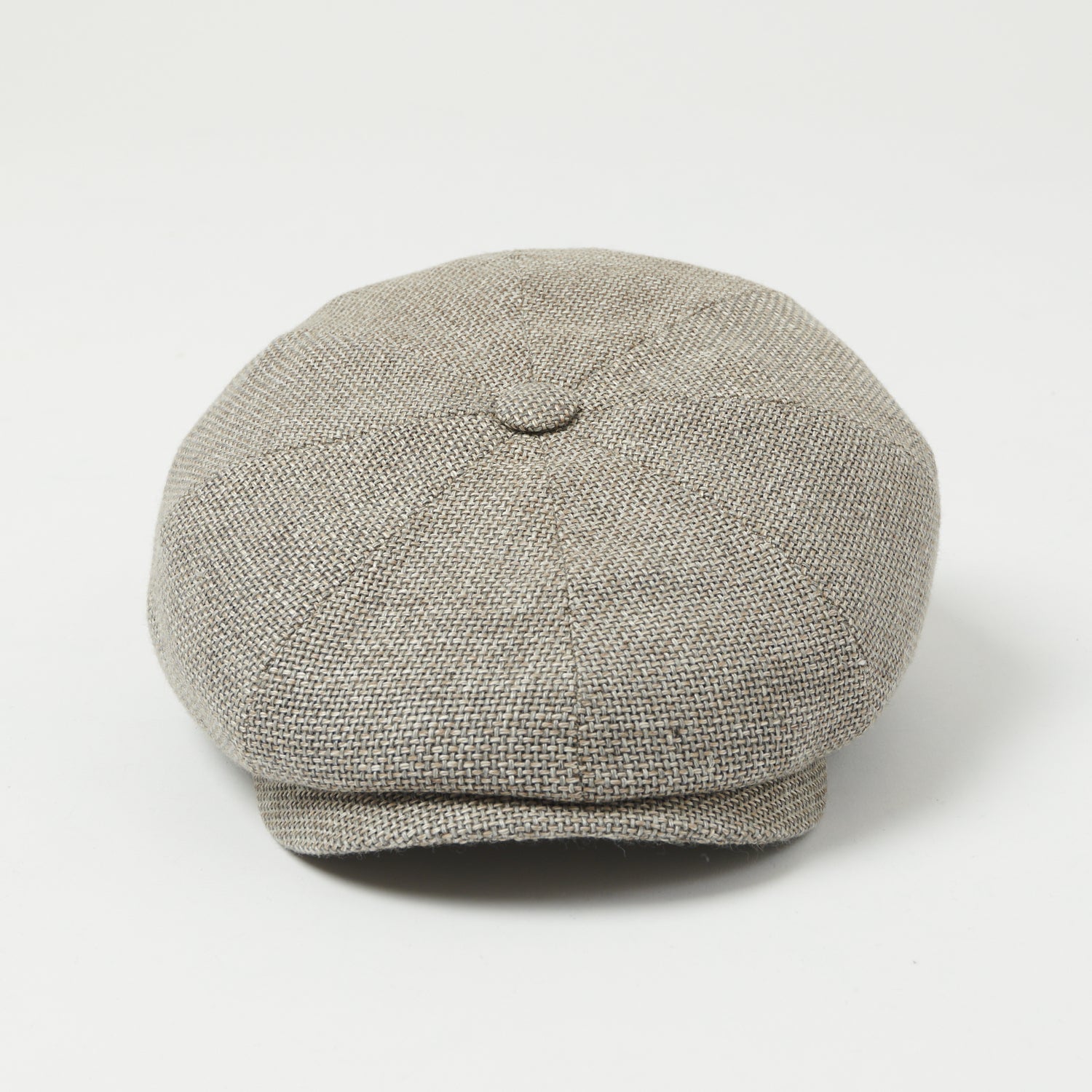 Stetson Hatteras 'Ellington' Wool/Linen Flat Cap - Grey/Beige Mottled