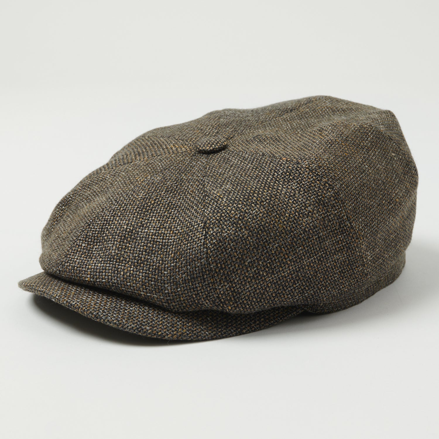 Stetson Hatteras 'Ellington' Wool/Linen Flat Cap - Grey/Brown