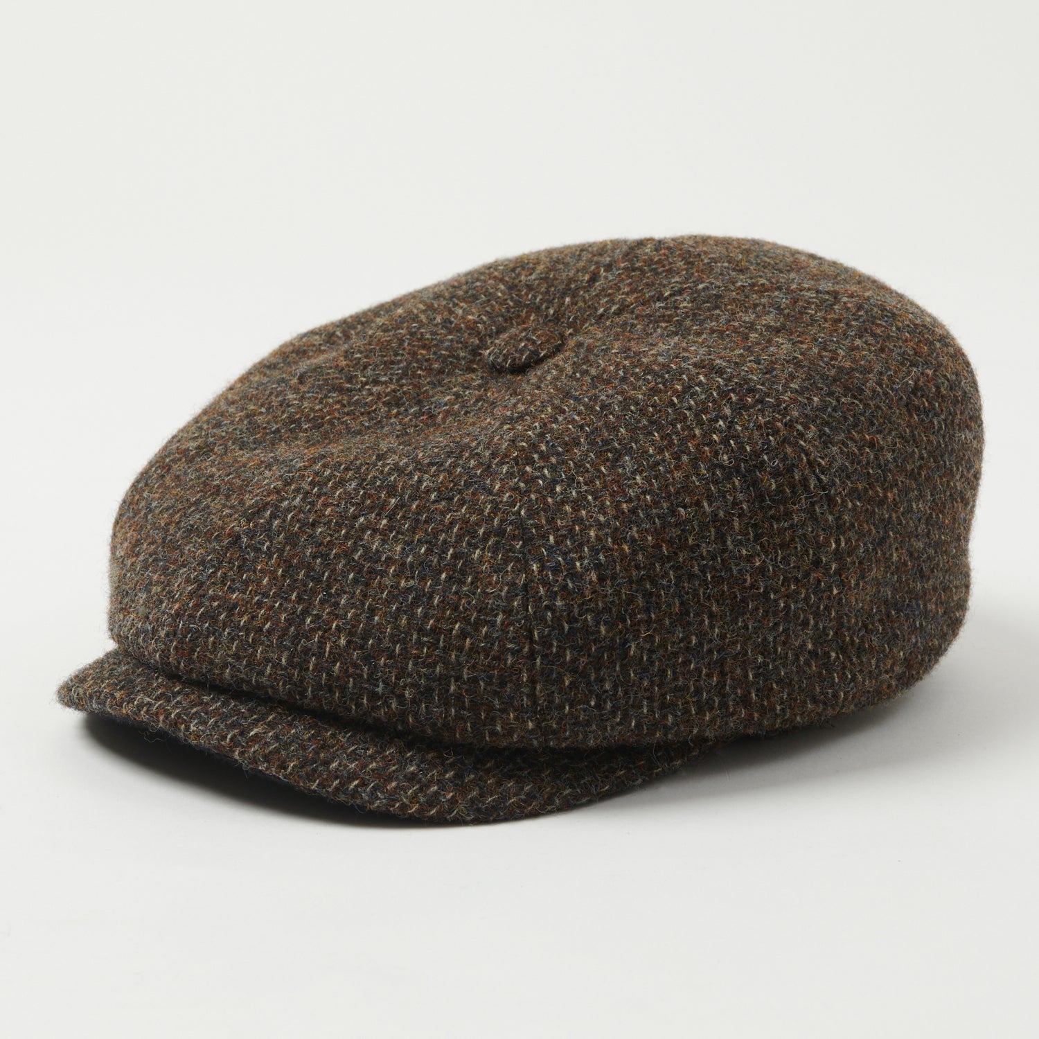 Stetson Hatteras Wool Flat Cap - Brown Melange