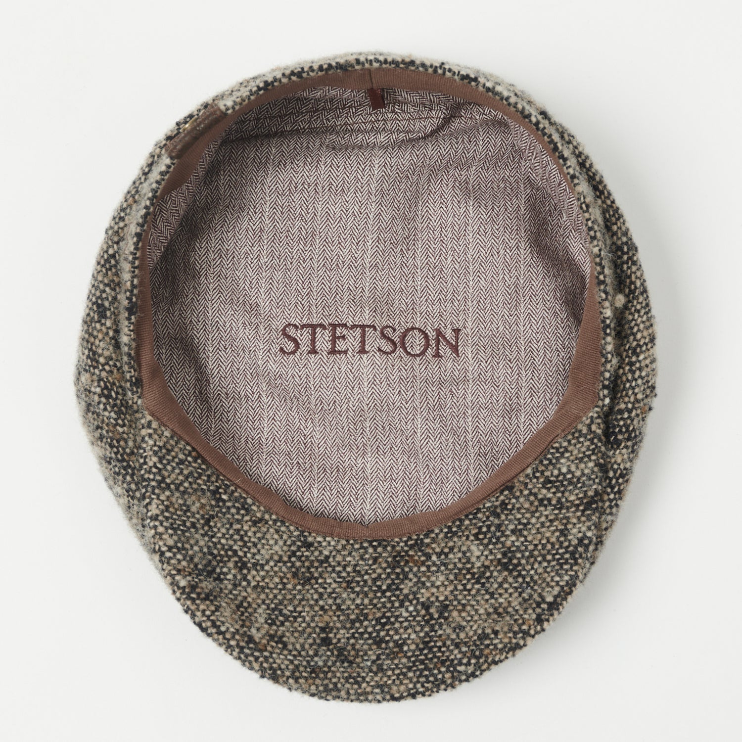 Stetson Hatteras Donegal Tweed Flat Cap - Grey Melange