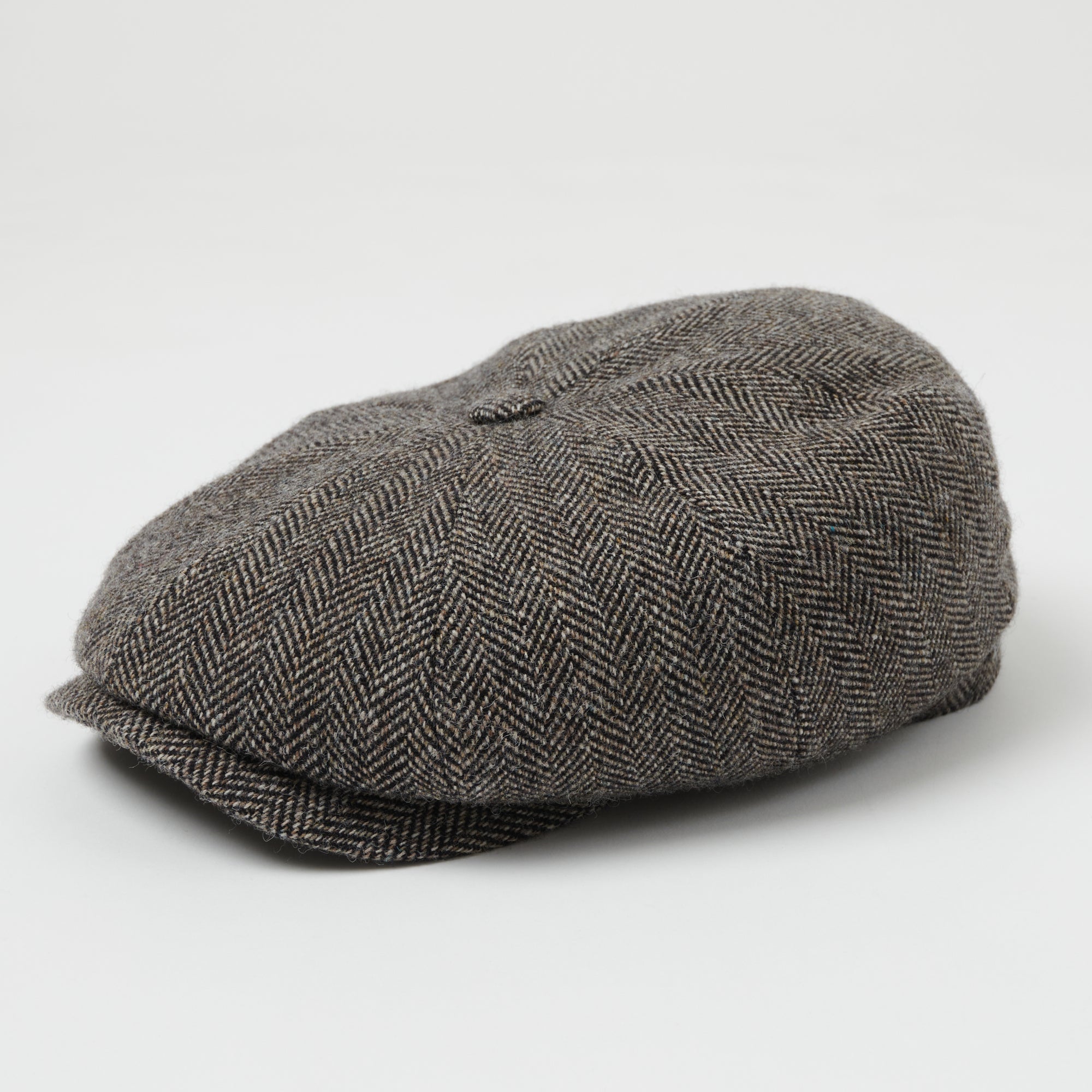 Stetson Hatteras Woolrich Herringbone Flat Cap - Grey