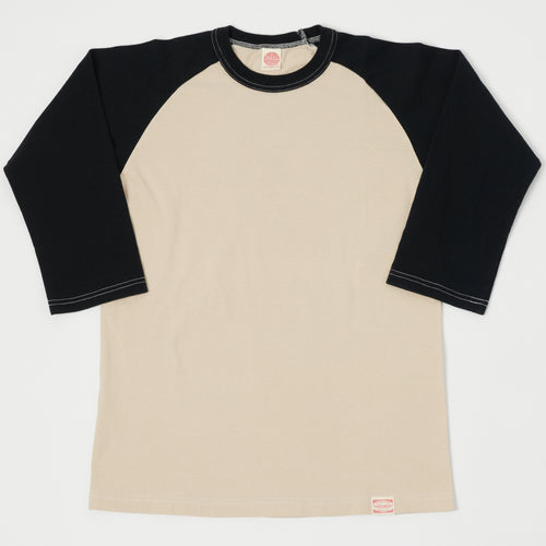 TOYS McCOY Raglan Sleeve Baseball T-Shirt - Ivory/Black