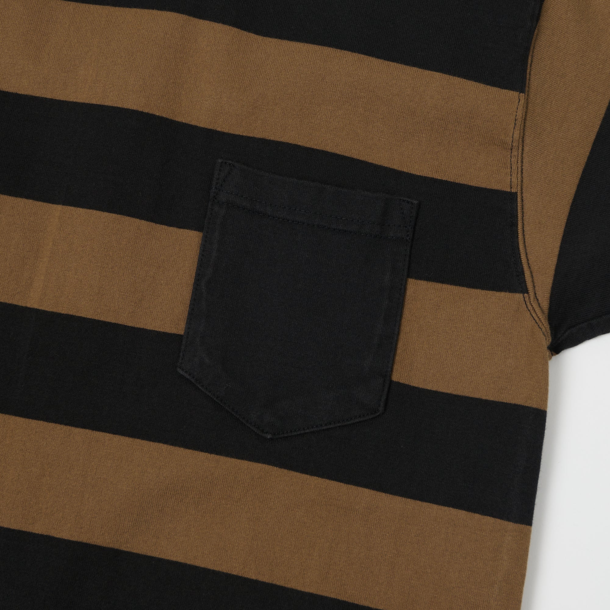 TOYS McCOY Bordered Stripe Pocket T-Shirt - Coyote/Black