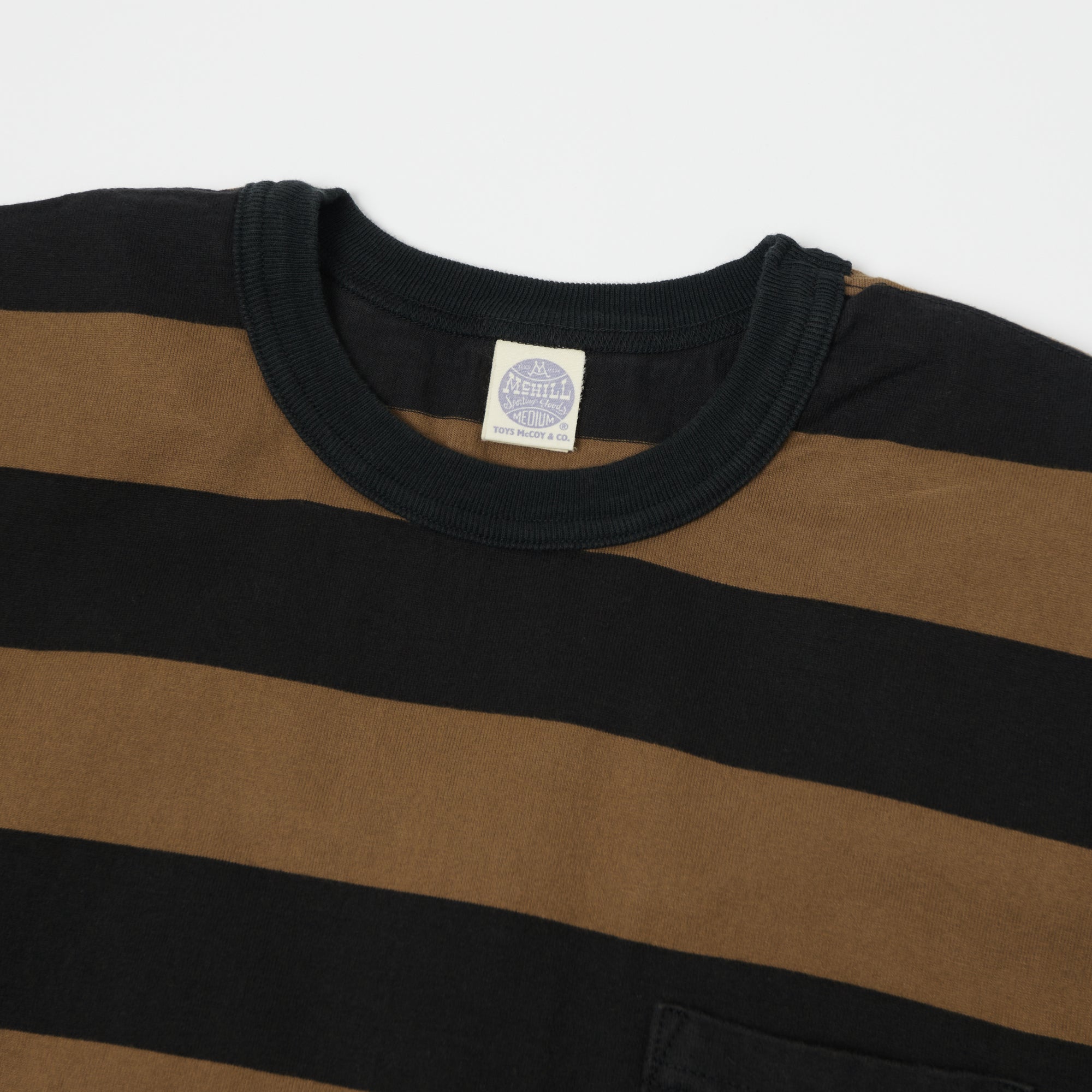TOYS McCOY Bordered Stripe Pocket T-Shirt - Coyote/Black
