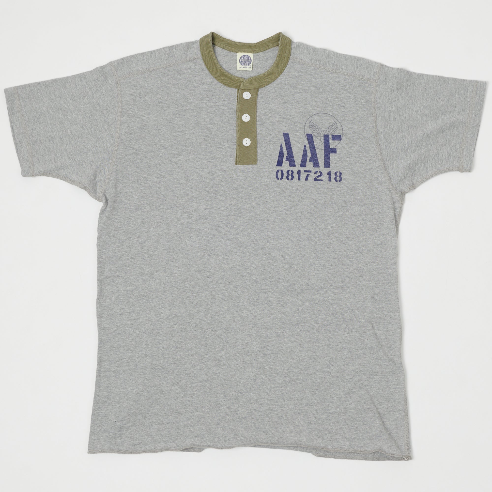TOYS McCOY 'AAF' Military Union Henley - Grey/Army
