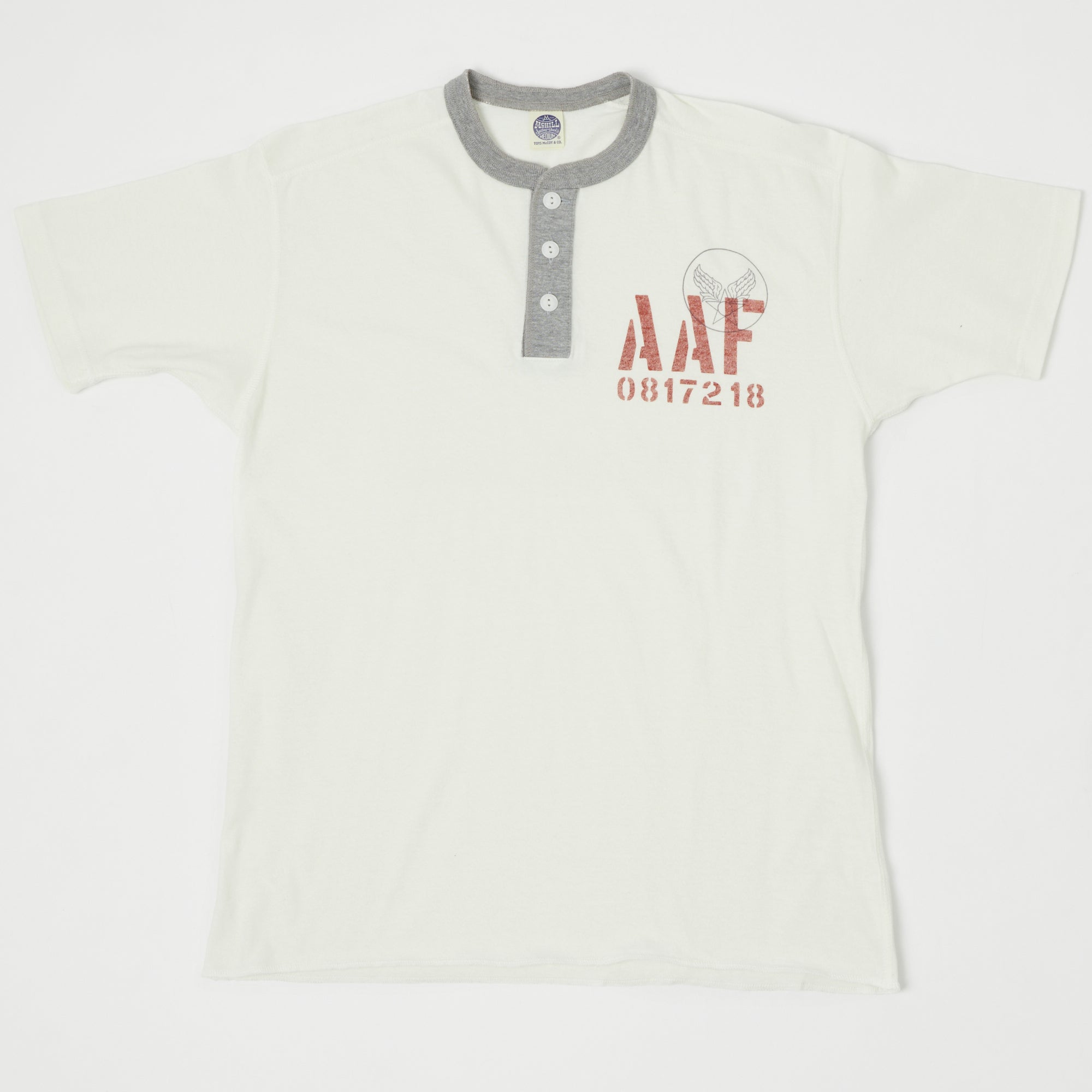 TOYS McCOY 'AAF' Military Union Henley - Nature/Grey