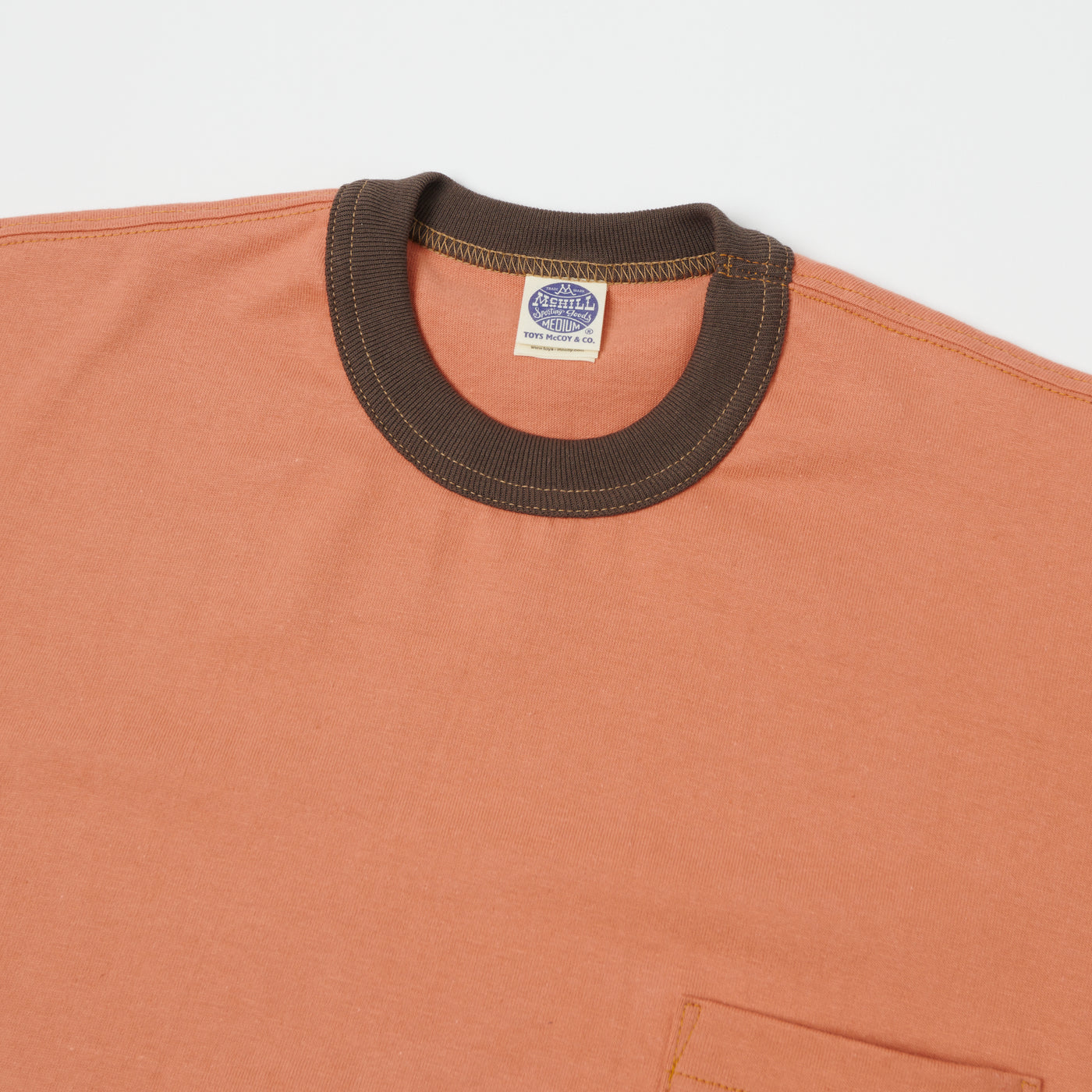 TOYS McCOY Ringer Pocket T-Shirt - Carrot/Brown