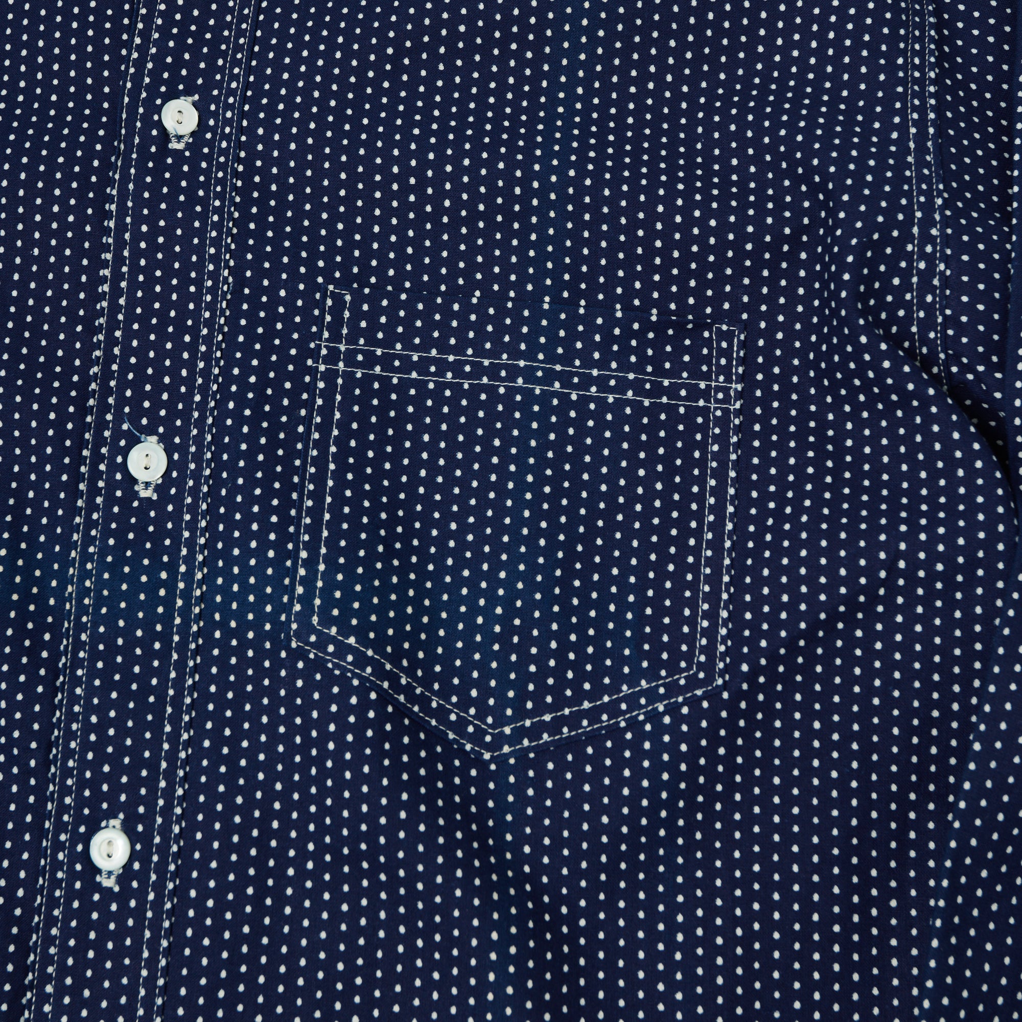 Warehouse & Co 3025 Duck Digger 'Wide Awake' Shirt - Indigo Dot
