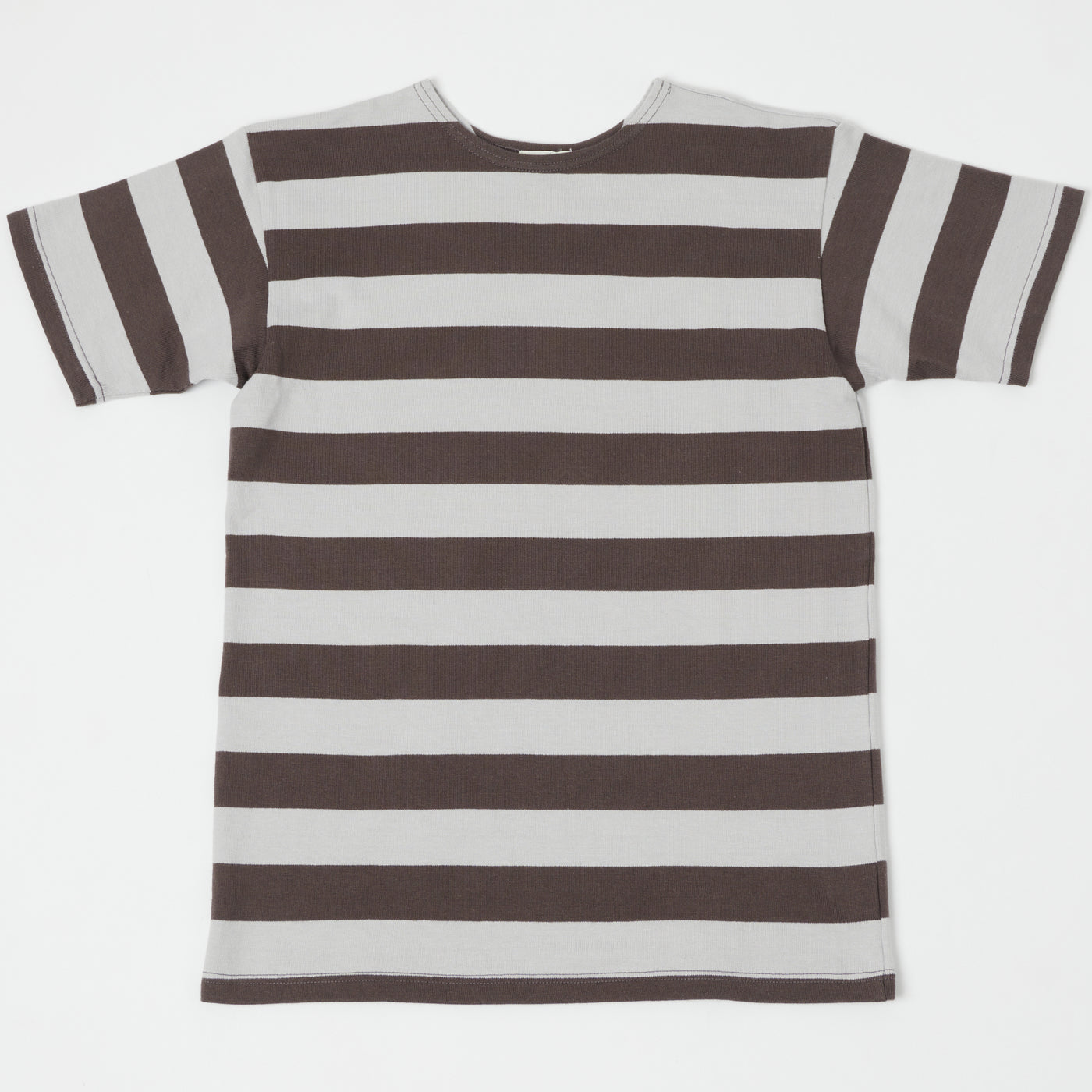 Warehouse & Co 4050 Duck Digger Border Stripe T-Shirt - Grey/Ash