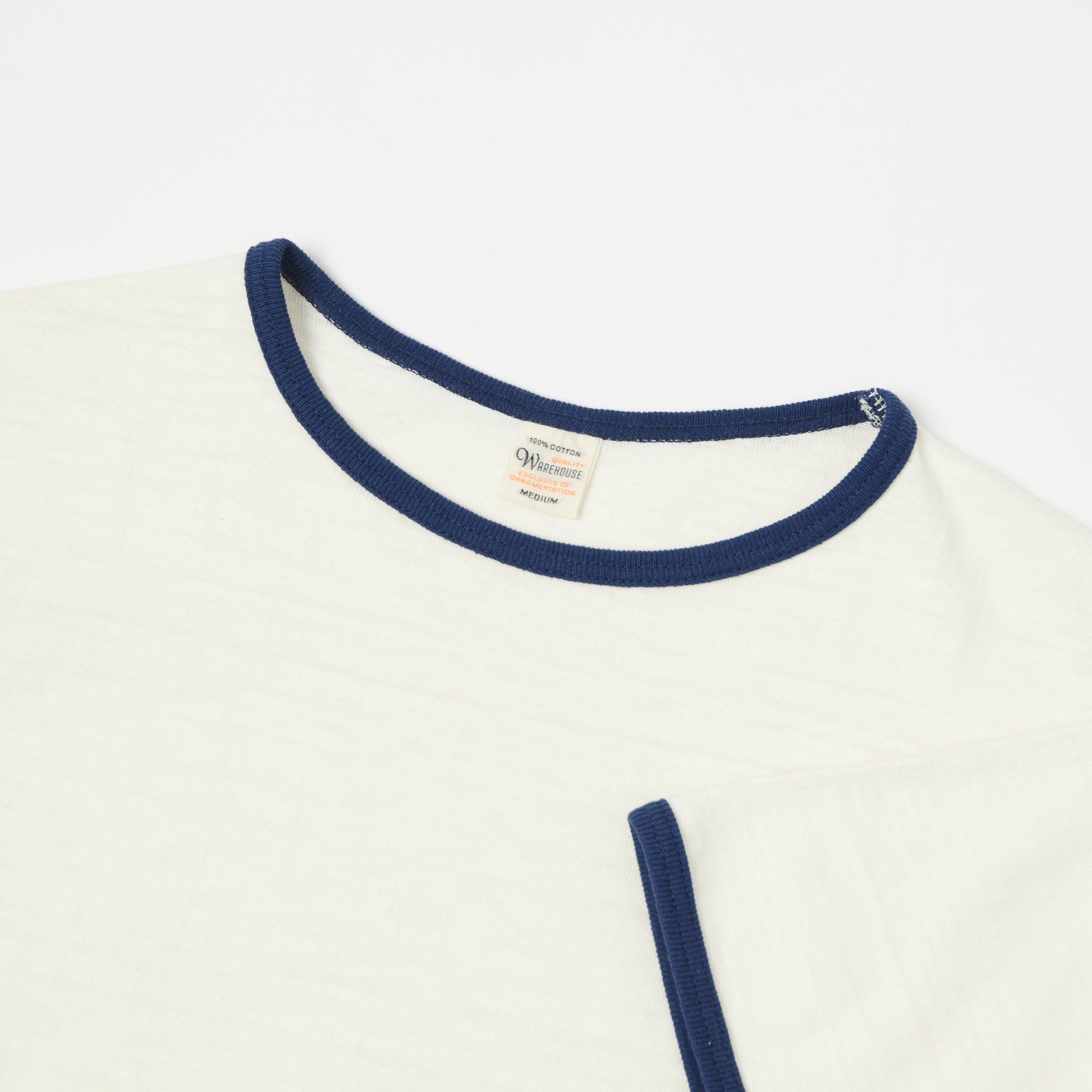 Warehouse & Co 4059 Ringer T-Shirt - Cream/Navy