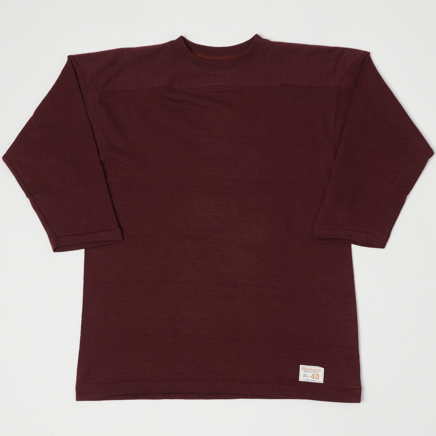 Warehouse & Co 4063 3/4 Sleeve Football T-Shirt - Bordeaux
