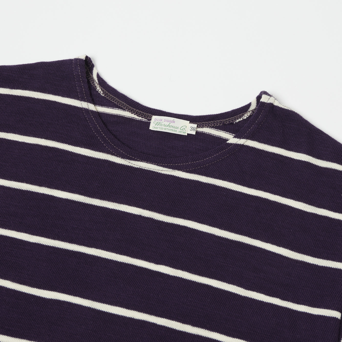Warehouse & Co 4087 Duck Digger Stripe T-Shirt - Navy/Off White
