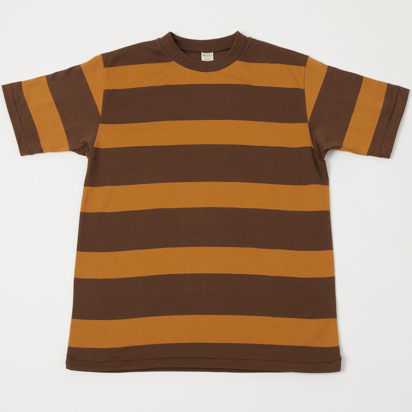 Warehouse & Co 4089 Border Stripe T-Shirt - Brown/Orange