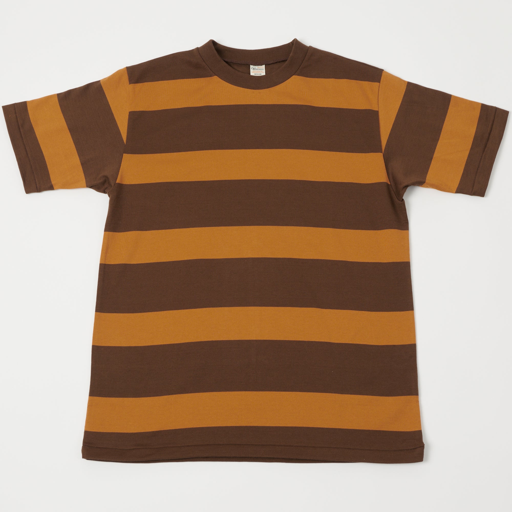 Warehouse & Co 4089 Border Stripe T-Shirt - Brown/Orange