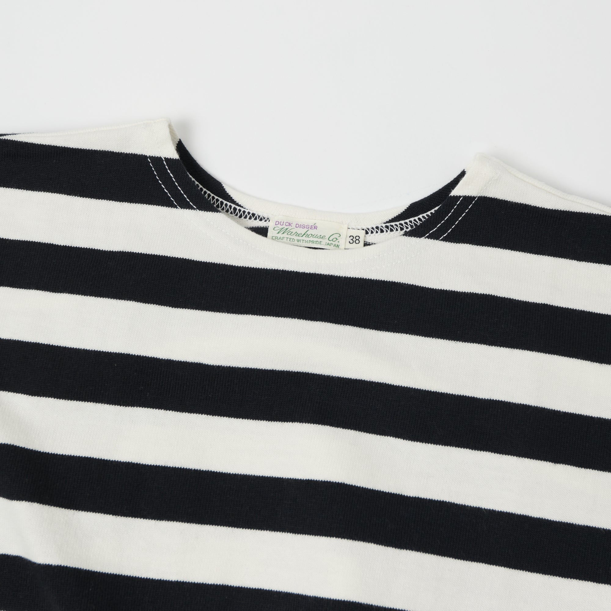 Warehouse & Co 4094 Duck Digger Stripe T-Shirt - Off White/Black