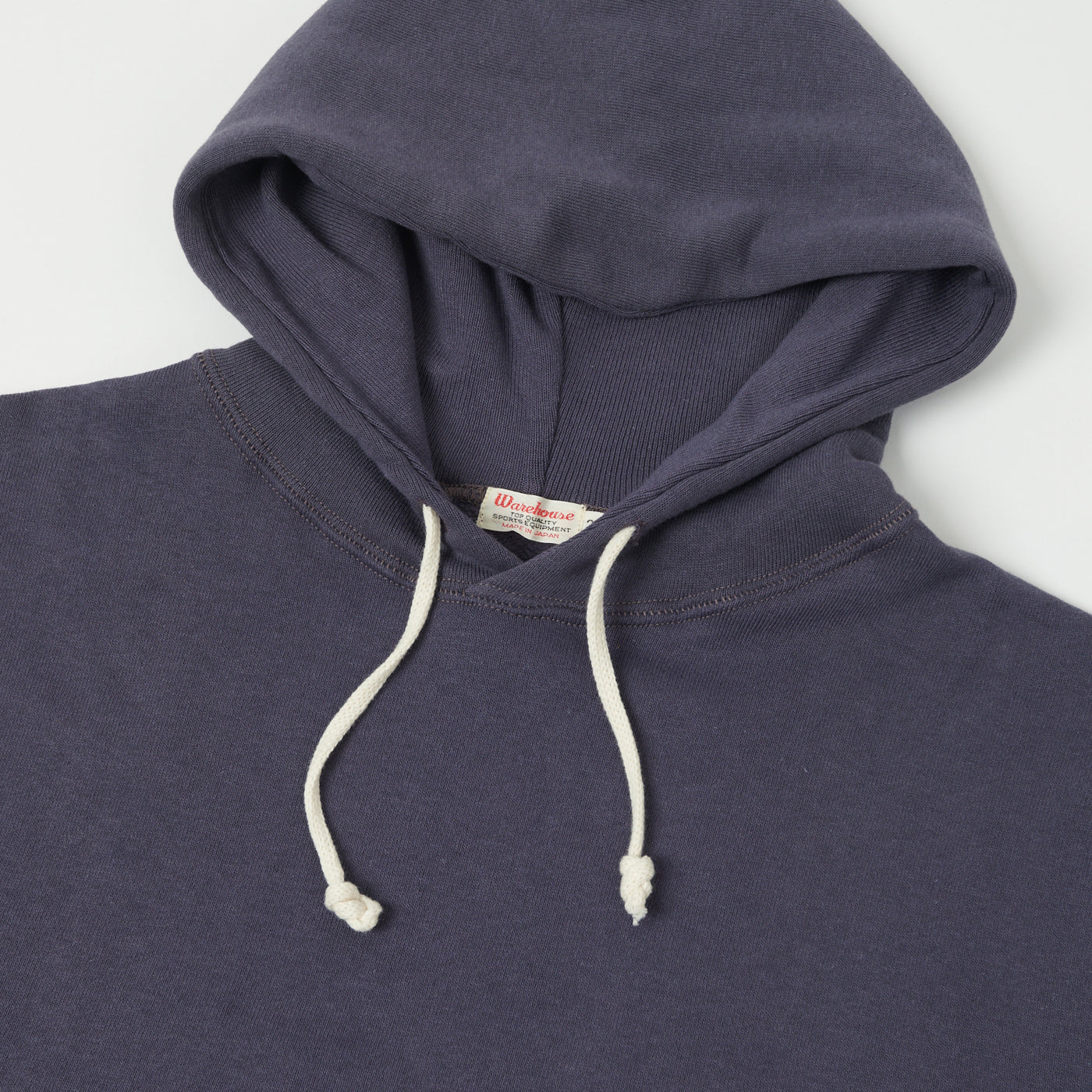 Warehouse & Co 450 Two Needle Hooded Sweatshirt - Navy/Eggplant