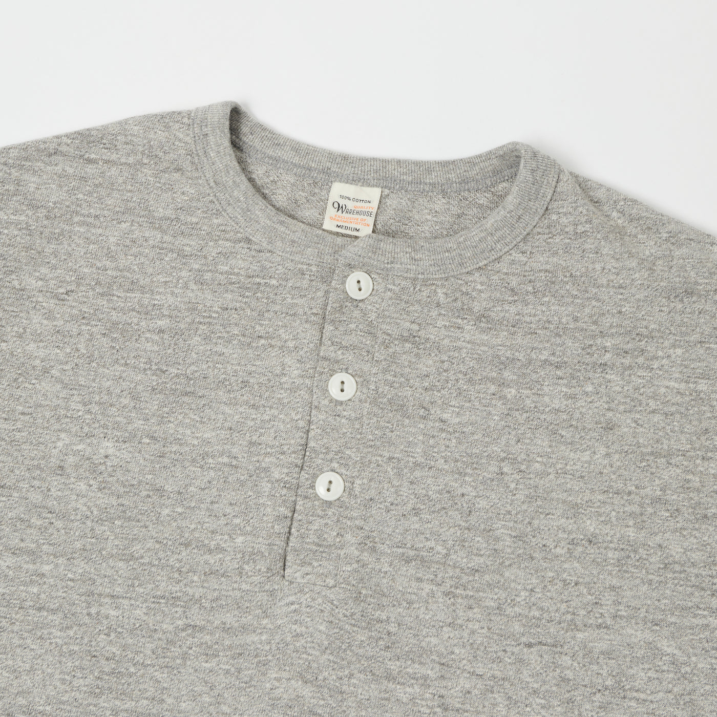 Warehouse & Co 4601 Henley T-Shirt - Heather Grey
