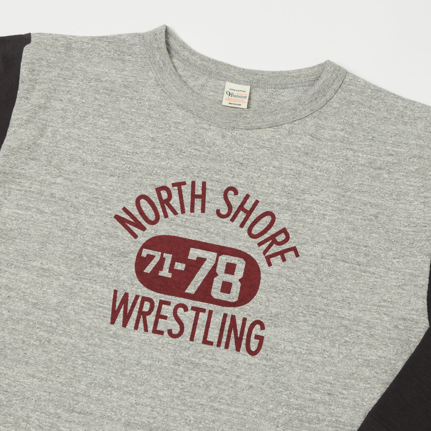 Warehouse & Co 4800 'North Shore' Baseball T-Shirt - Heather Grey/Black