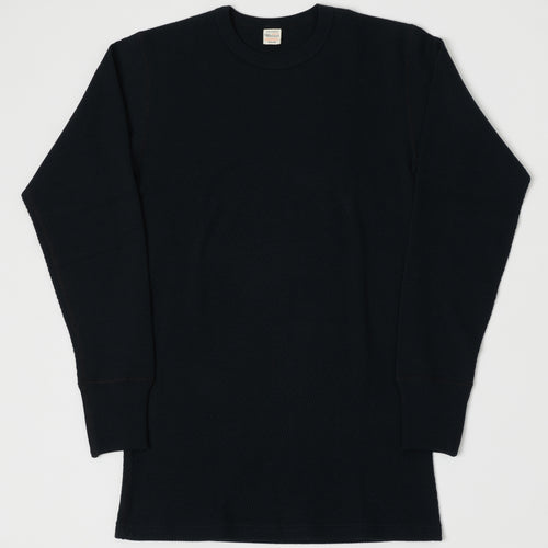 Warehouse & Co 5903 Waffle Knit Thermal T-Shirt - Black