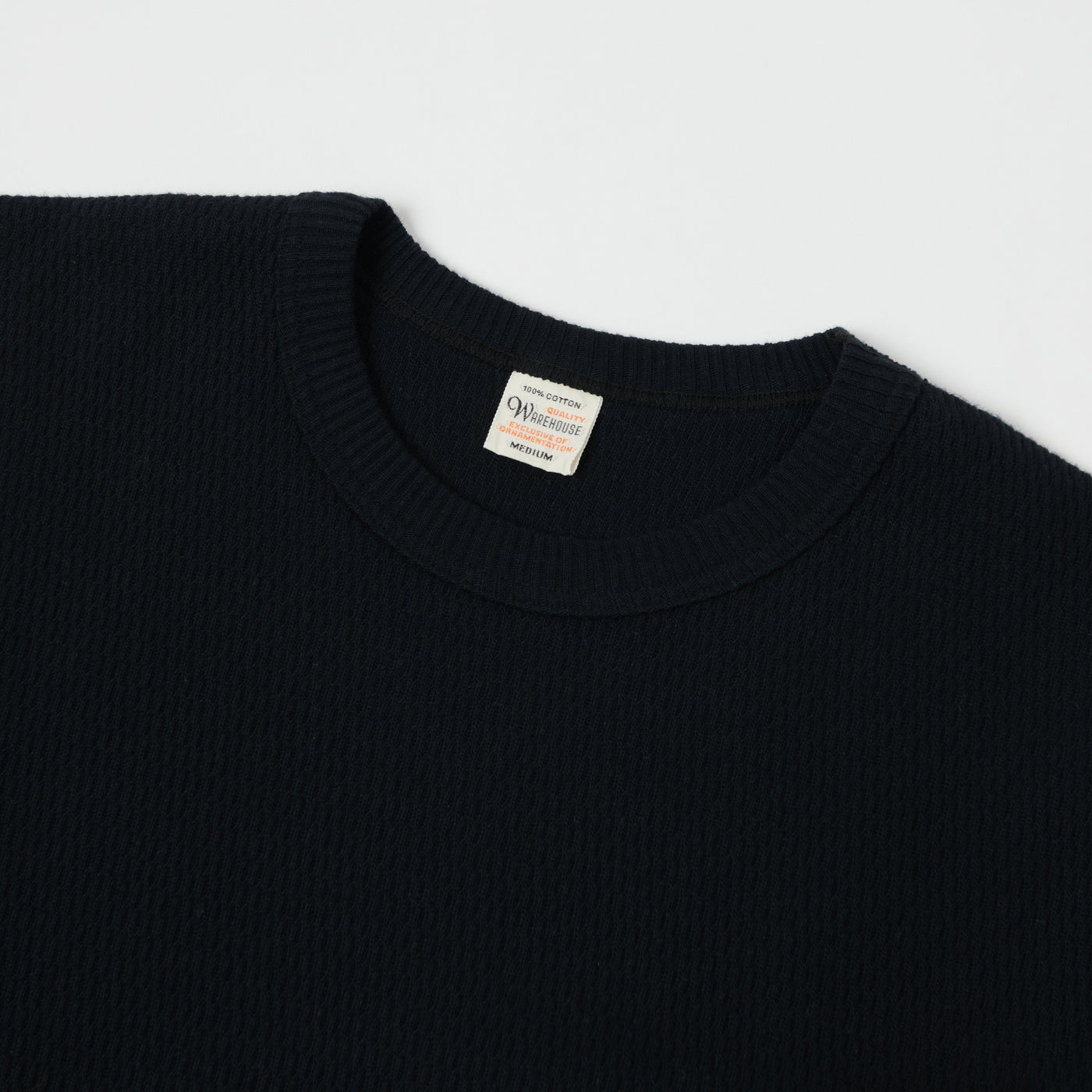 Warehouse & Co 5903 Waffle Knit Thermal T-Shirt - Black