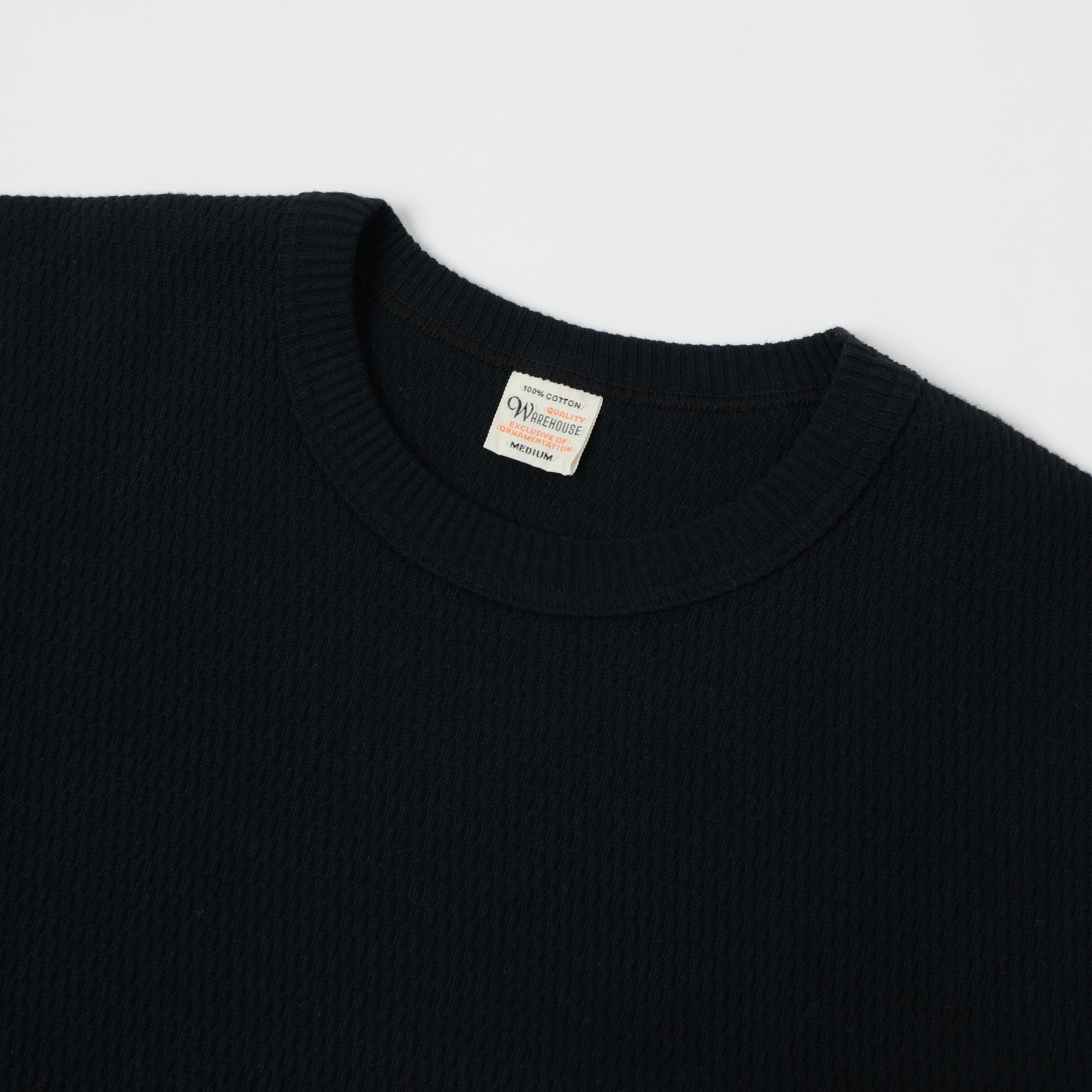 Warehouse & Co 5903 Waffle Knit Thermal T-Shirt - Black