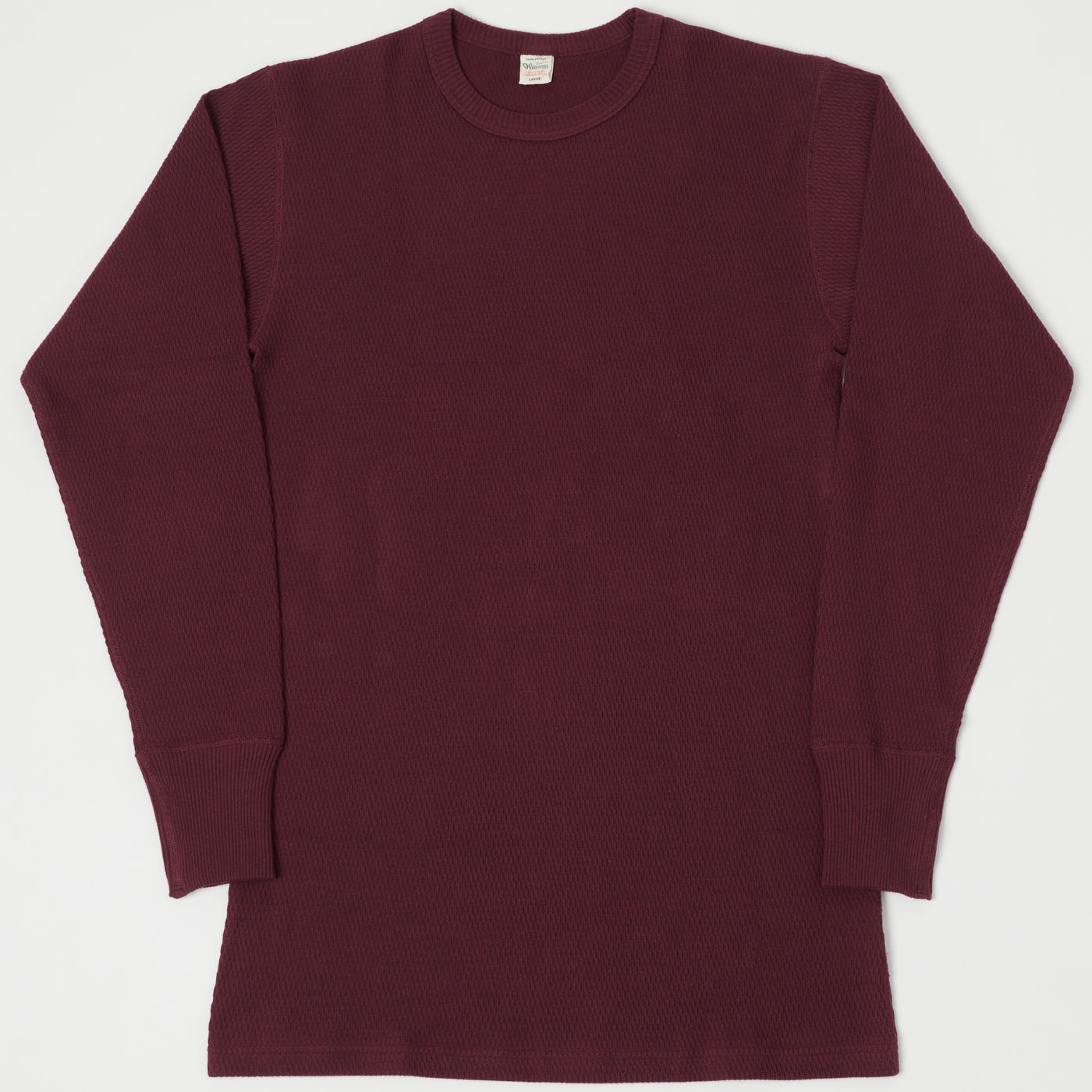 Warehouse & Co 5903 Waffle Knit Thermal T-Shirt - Bordeaux