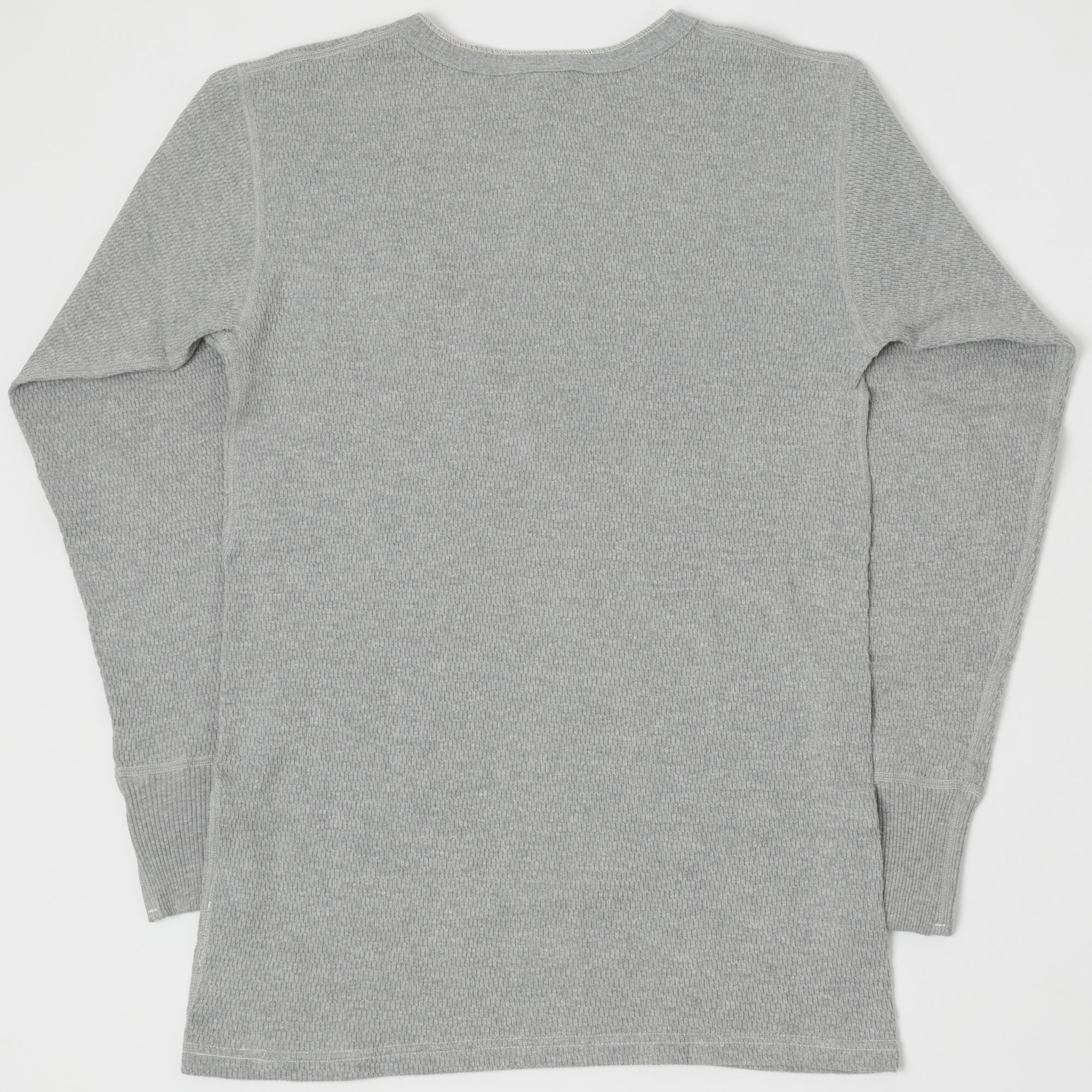 Warehouse & Co 5904 Waffle Knit Thermal Henley - Heather Grey