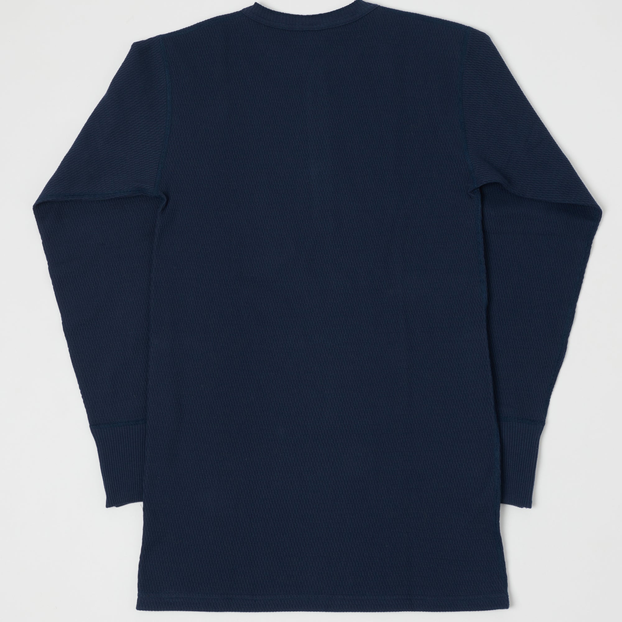 Warehouse & Co 5904 Waffle Knit Thermal Henley - Navy