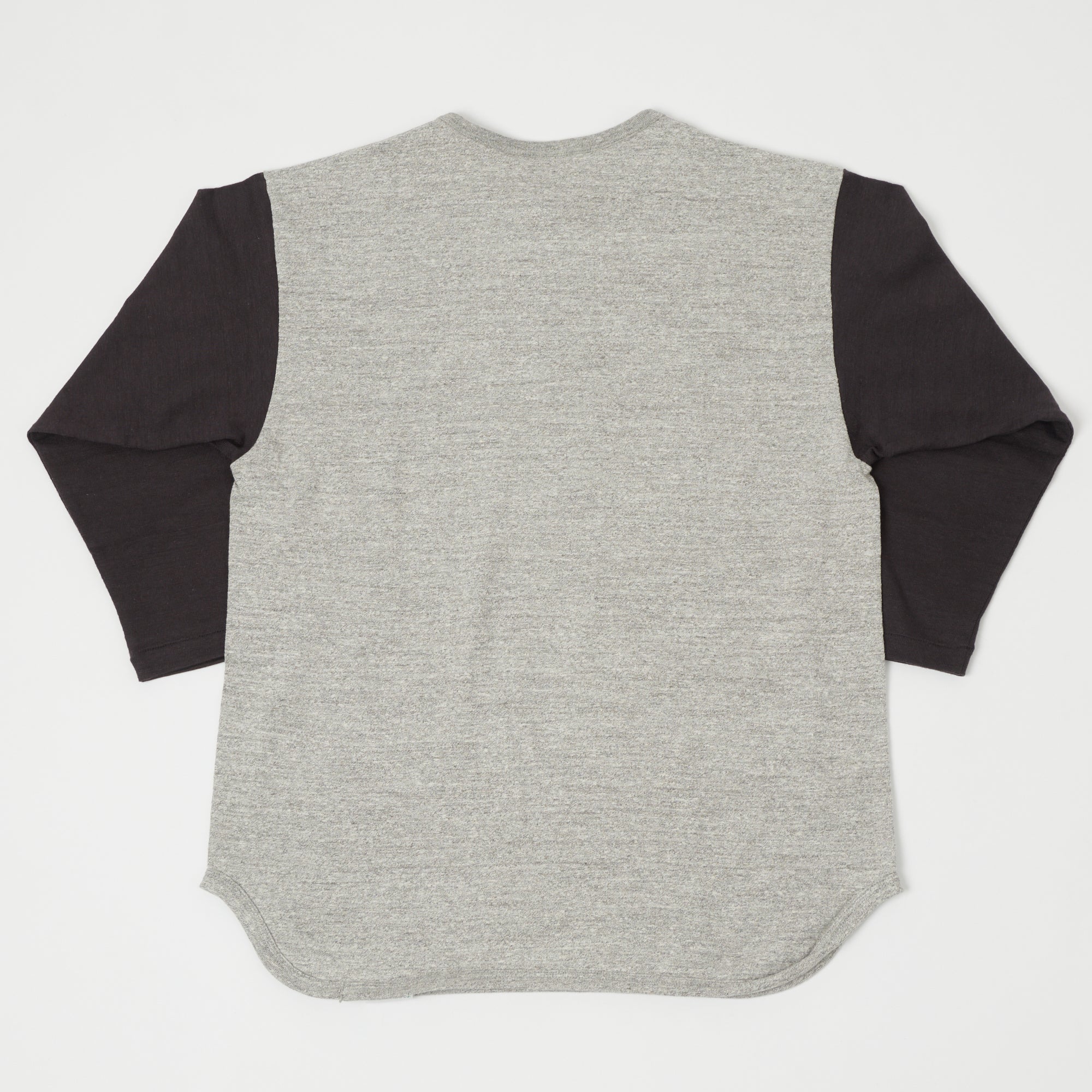 Warehouse & Co 4058 Baseball Henley - Heather Grey/Ash