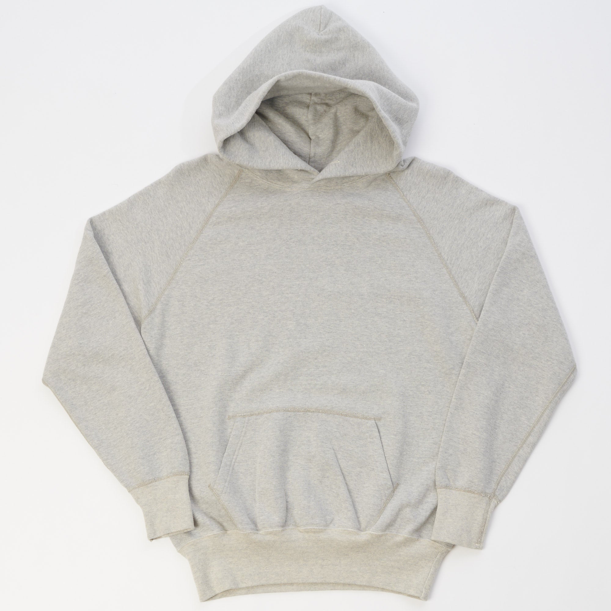 Warehouse & Co 462 Raglan Sleeve Hooded Sweatshirt - Heather Grey