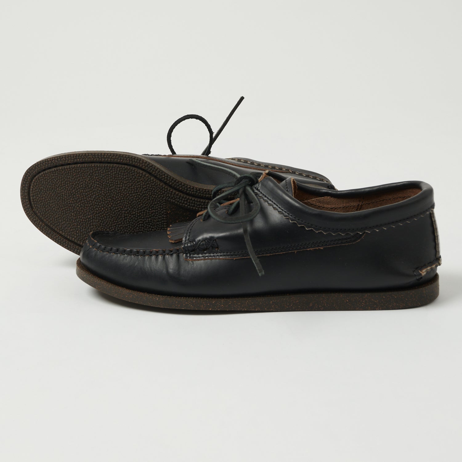 Yuketen Blucher w/ Kiltie Camp Sole Shoe - G Black