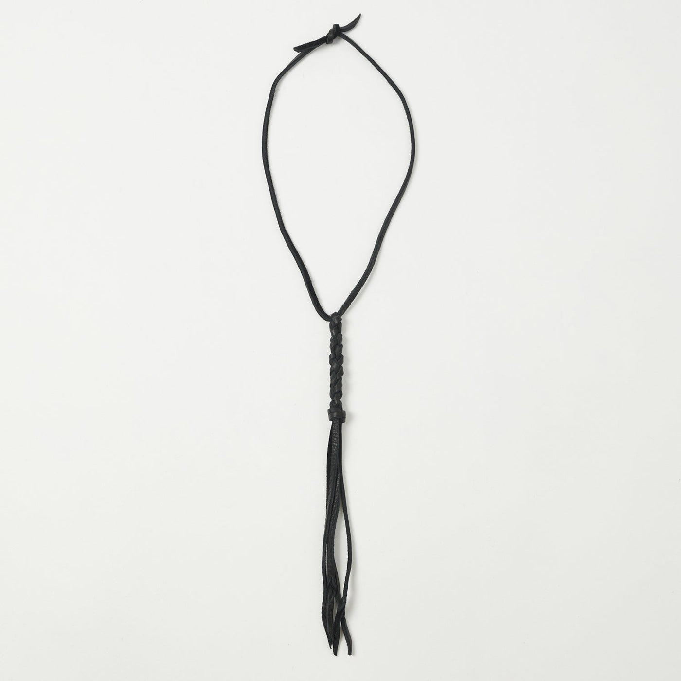 Yuketen Braided Leather Necklace - Black