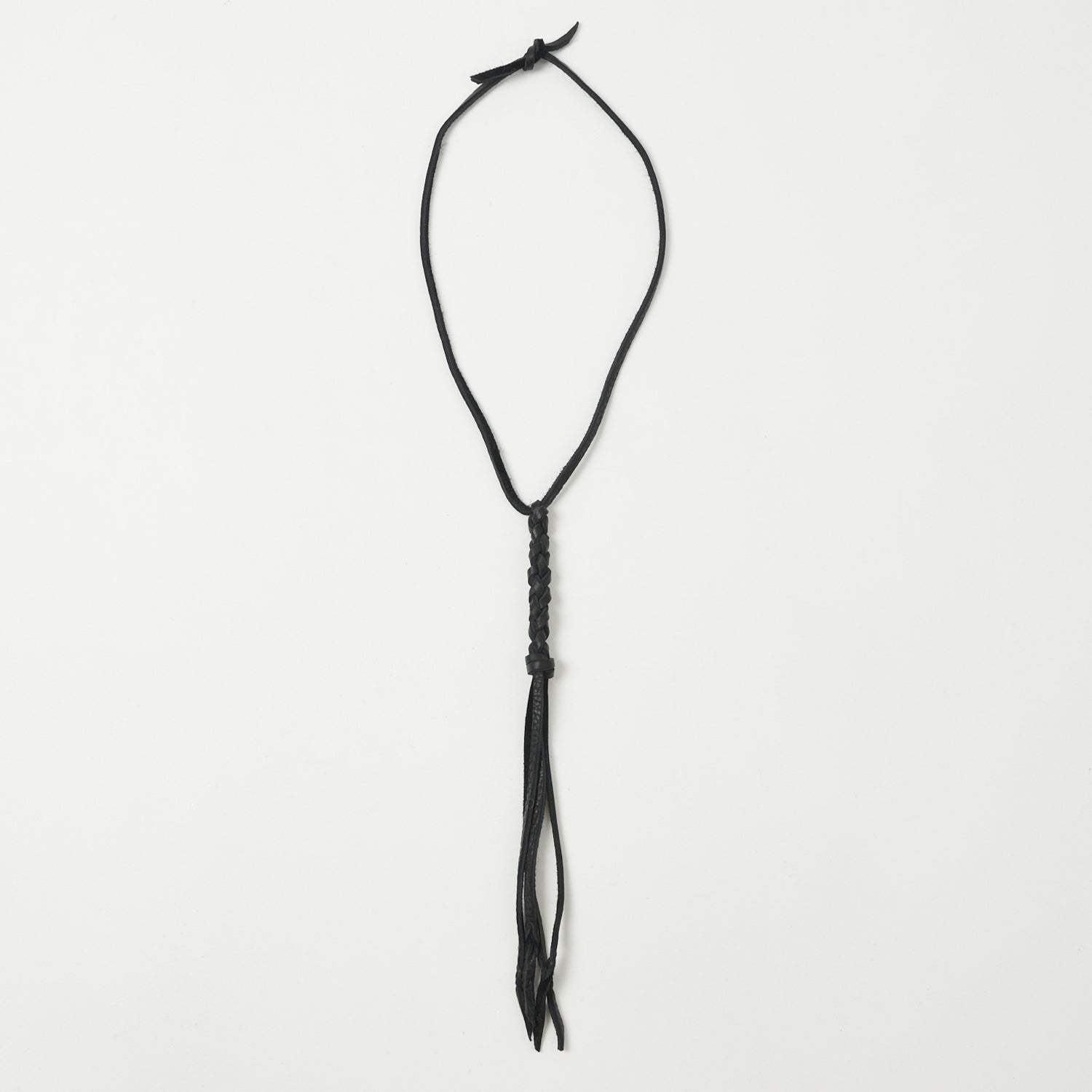 Yuketen Braided Leather Necklace - Black