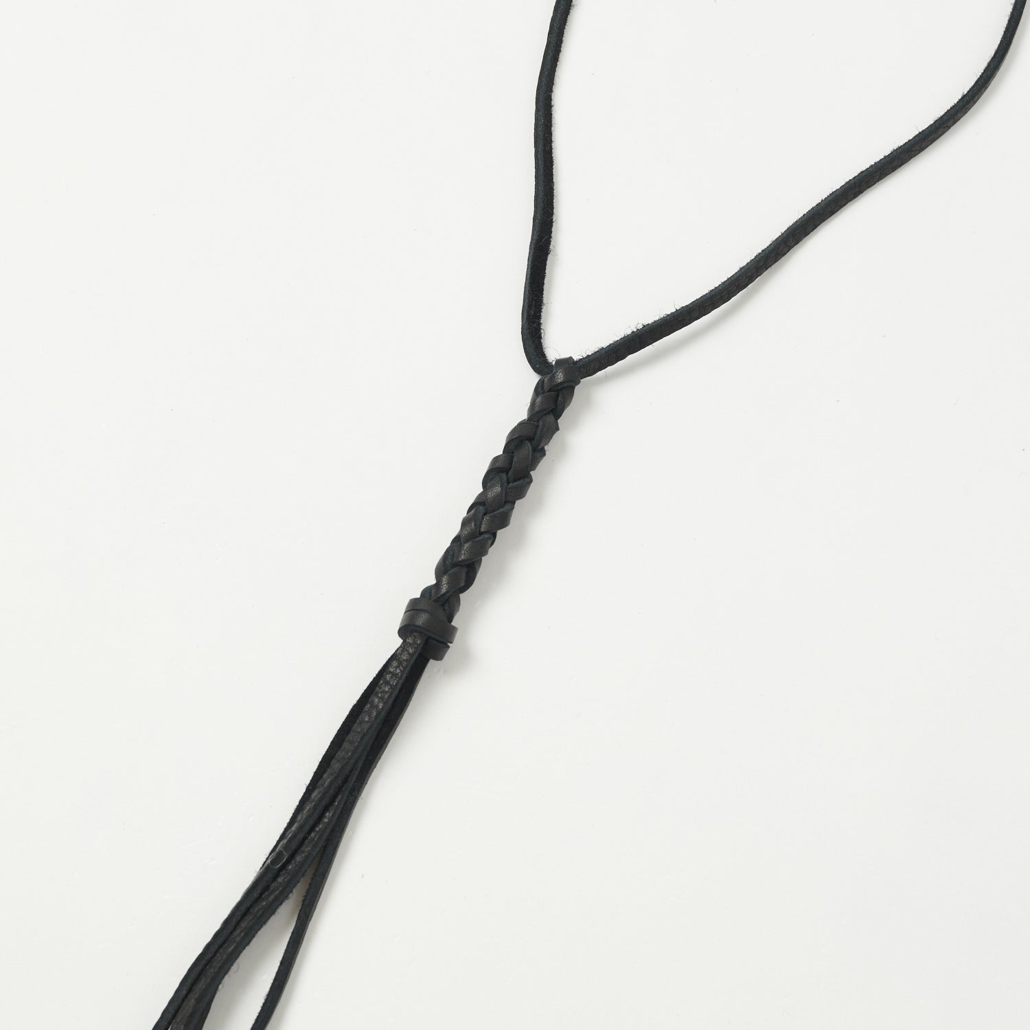 Yuketen Braided Leather Necklace - Black