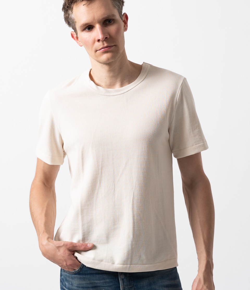 Merz b. Schwanen 214PK Relaxed Pique T-Shirt - Nature