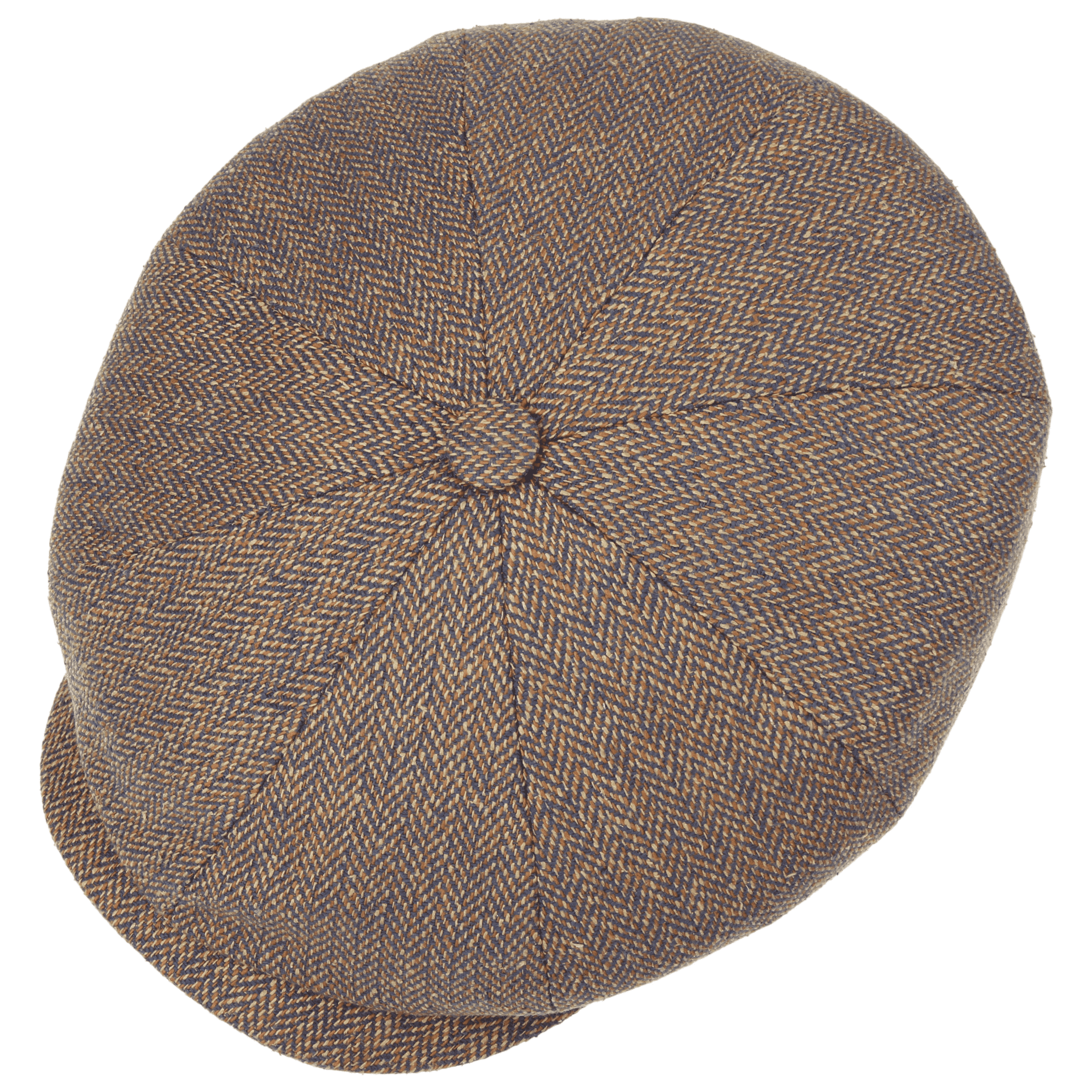 Stetson Hatteras Silk Herringbone Flat Cap - Brown Melange