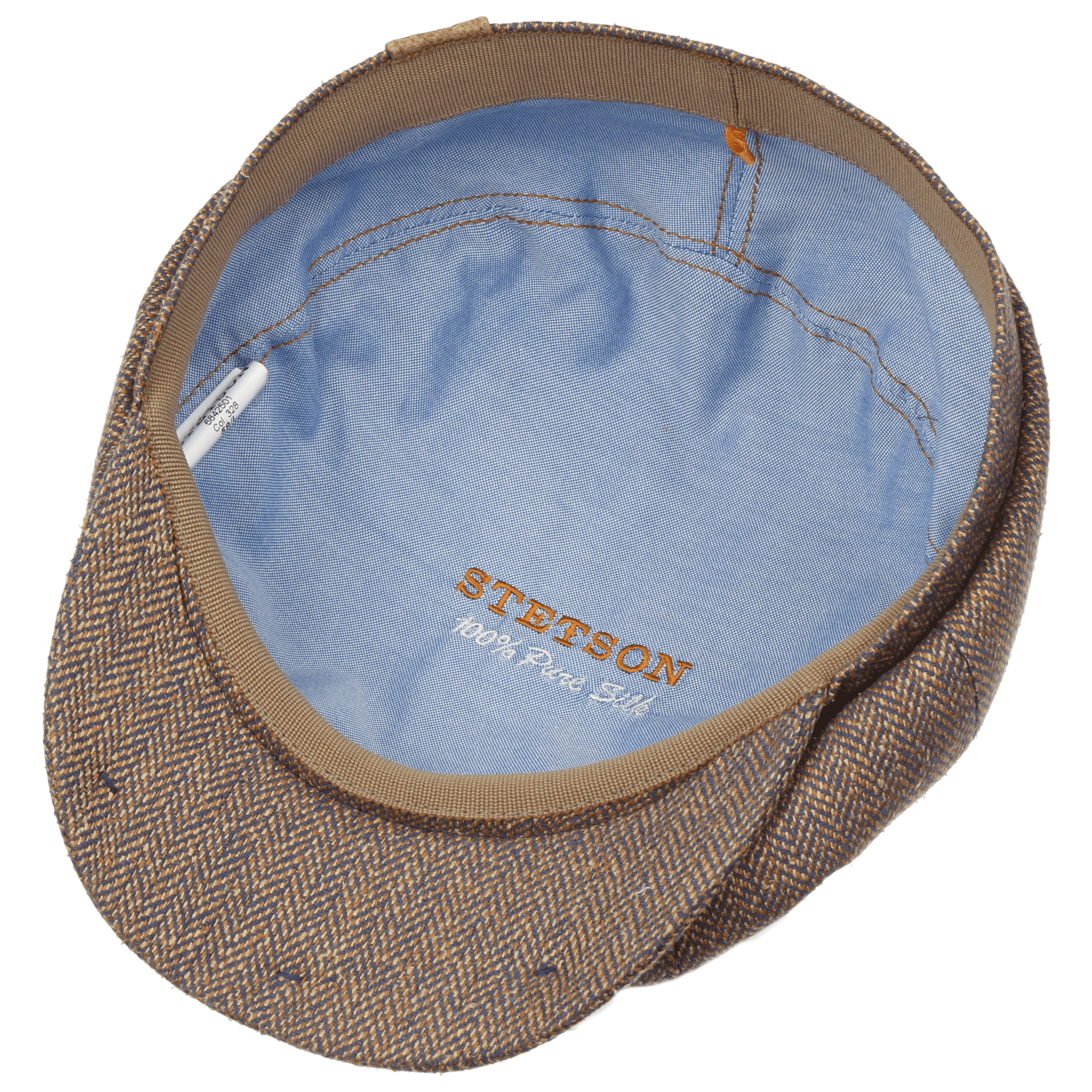 Stetson Hatteras Silk Herringbone Flat Cap - Brown Melange